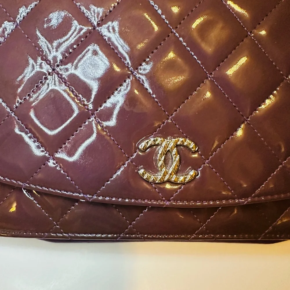 Chanel Quilted Burgundy Wallet On Chain - Picture 2 of 16